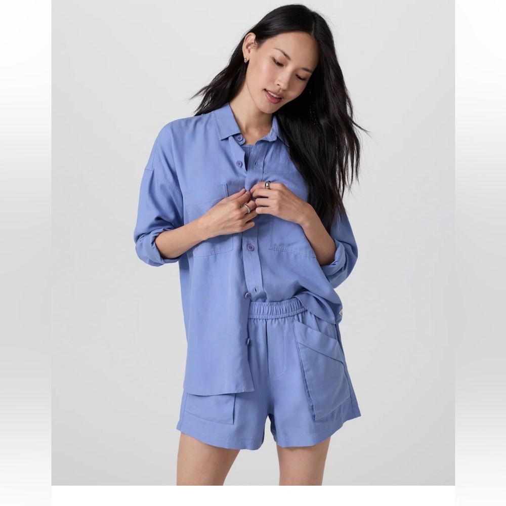Vuori Trestles Twill Button Up-Bluebell-M-NWT